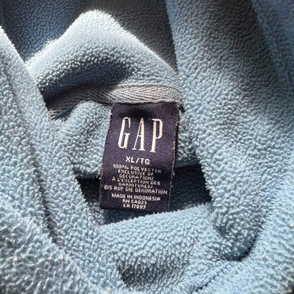 Vintage Y2K Gap Fleece Hoodie Men’s XL Light Blue Pullover - Picture 3 of 5
